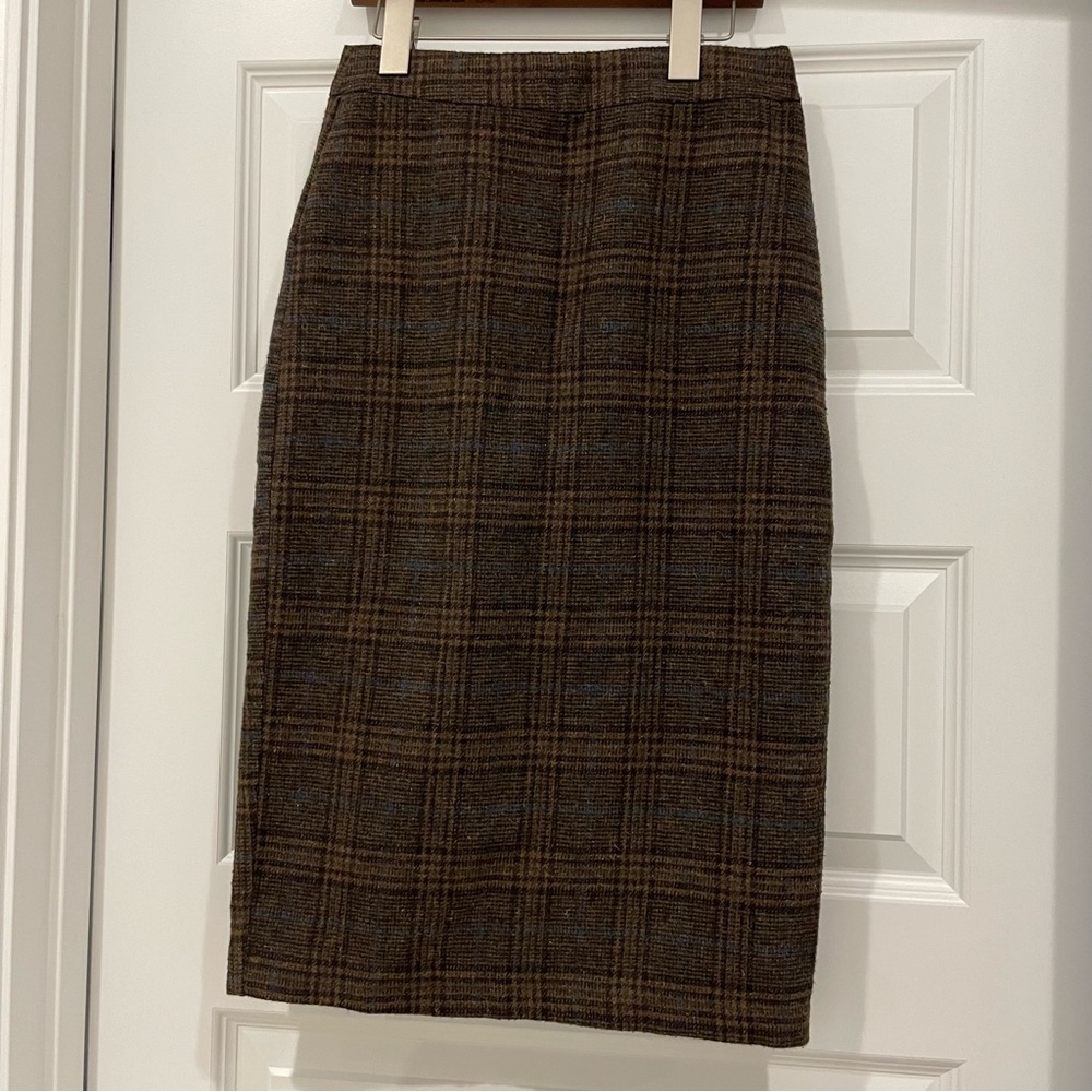 Forever 21 Brown Plaid Pencil Skirt
